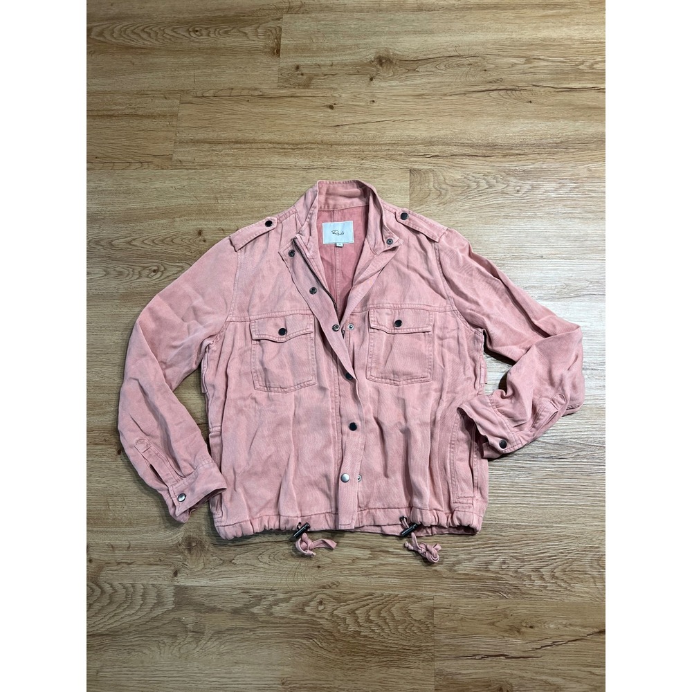 Rails Collins Jacket Womens XS Rose Dust Pink Utility Military Linen Blend